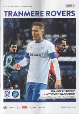 Tranmere Rovers v Wycombe Wanderers Match Programme 2019-11-17